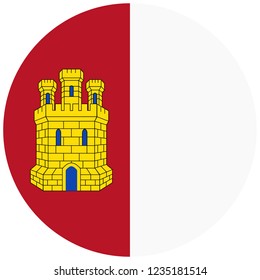 Flag of Castile-La Mancha or Castilla-La Mancha autonomous communities of Spain. Vector illustration.