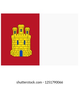 Flag of Castile-La Mancha or Castilla-La Mancha autonomous communities of Spain. Vector illustration.