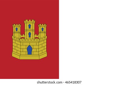 Flag of Castile-La Mancha or Castilla-La Mancha autonomous communities of Spain. Vector illustration.