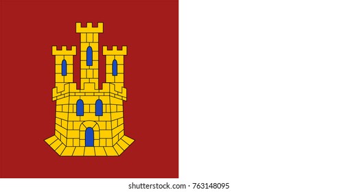 Flag of Castile-La Mancha or Castilla-La Mancha autonomous communities of Spain. Vector illustration.