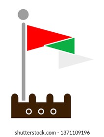 Flag castle icon