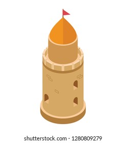 Flag Castle, isometric vector icon