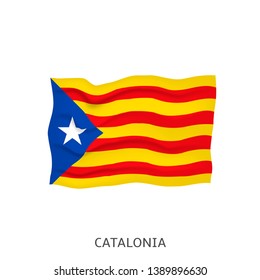 Flag of Catalonia. Catalonian Waving flag, Vector illustration