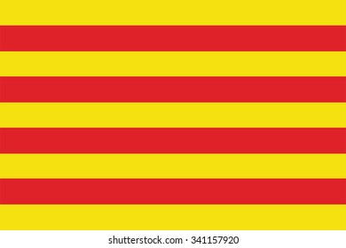 Flag of Catalonia or Cataluna autonomous communities of the Spain. Vector illustration.