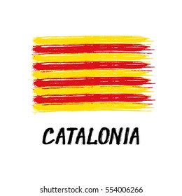 Flag Of Catalonia  - Grunge