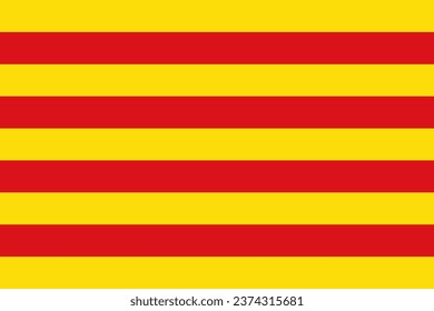 Flag of Catalonia (Kingdom of Spain, Autonomous communities of Spain) Senyera, Catalunya or Catalonha, Nine alternating horizontal stripes of yellow and red