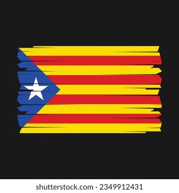 Flag of Catalonia national country symbol vector illustration