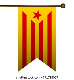 Flag of Catalonia on a white background, Vector illustration