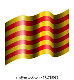 Flag of Catalonia on a white background, Vector illustration