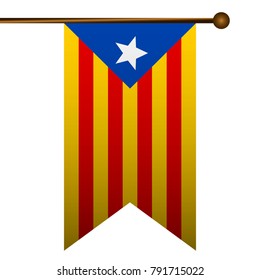 Flag of Catalonia on a white background, Vector illustration