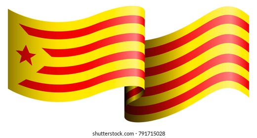 Flag of Catalonia on a white background, Vector illustration