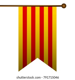 Flag of Catalonia on a white background, Vector illustration