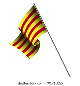 Flag of Catalonia on a white background, Vector illustration