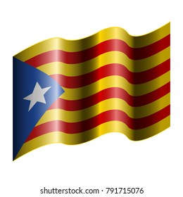 Flag of Catalonia on a white background, Vector illustration