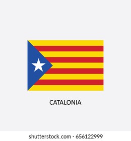 Flag of Catalonia - Spain Vector Illustration