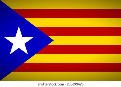 Flag of Catalonia. Vector illustration.