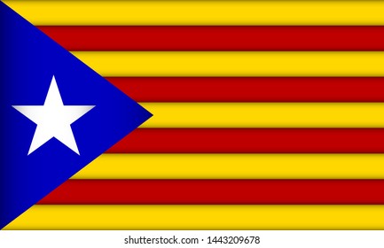 Flag of Catalonia. Vector illustration. Patriotic background.