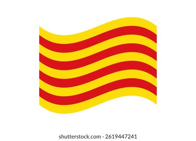 Flag of Catalonia. Catalonia wavy flag digital vector illustration.