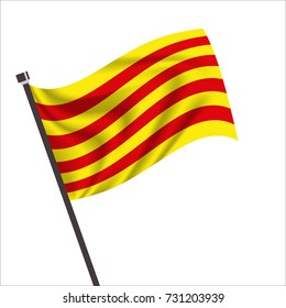 Flag of Catalunya. Catalunya Icon vector illustration,National flag for country of Catalunya isolated, banner vector illustration. Vector illustration eps10.