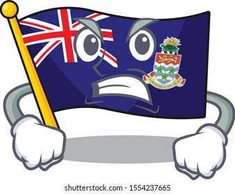 flag cayman islands in character shape angry