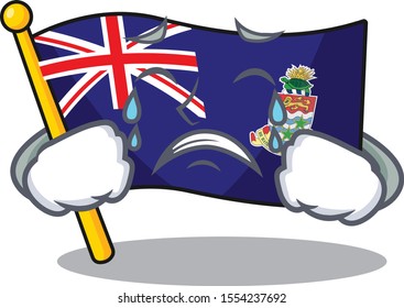 flag cayman islands in character shape crying