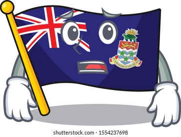 flag cayman islands in character shape afraid
