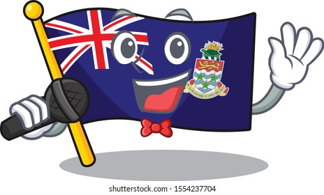 flag cayman islands in character shape singing