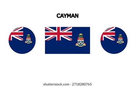 Bandeira das Ilhas Caimão em alta qualidade (forma retangular e circular)