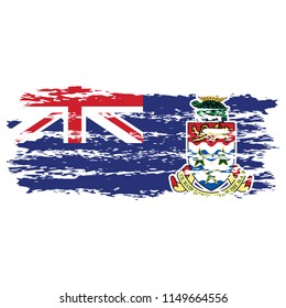 Flag of Cayman Islands the illustration vector on a white background, brush stroke Design Elements