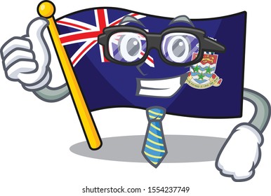 flag cayman islands isolated businessman with cartoon