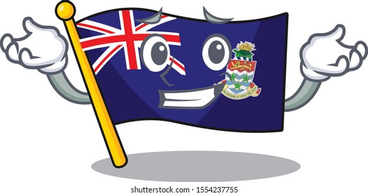 flag cayman islands isolated grinning with cartoon