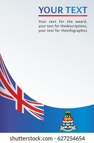 Flag of the Cayman Islands, template for the award, an official document with the flag of the Cayman Islands