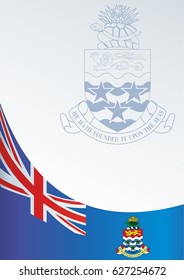 Flag of the Cayman Islands, template for the award, an official document with the flag and the symbol of the Cayman Islands