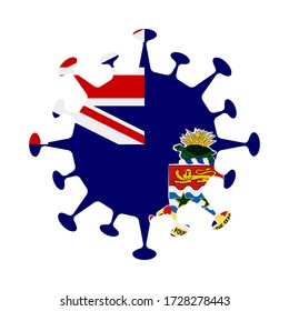 Flag of Cayman in virus shape. Country sign. Vector illustration.