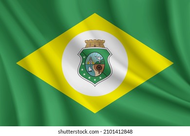 Bandera de Ceara, Brasil. Bandera ondulante realista del fondo vectorial Ceara.