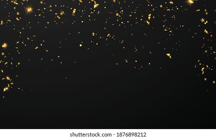 flag celebration Confetti and ribbons gold frame party banner, Event Birthday background template with.