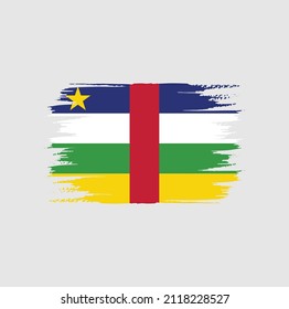 Flag of Central African with brush style