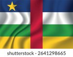 Flag of Central African Republic. CAR national symbol in official colors. Template icon. Vector background.
