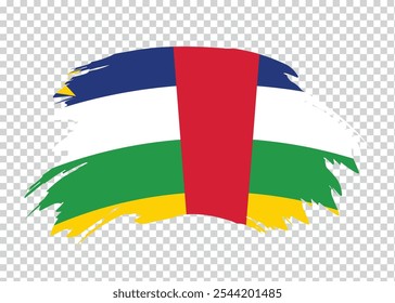 Flagge der Zentralafrikanischen Republik mit Not leidendem Pinseleffekt auf isoliertem Hintergrund