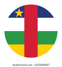 The flag of the Central African Republic. Flag icon. Standard color. A circular flag. Computer illustration. Digital illustration. Vector illustration.