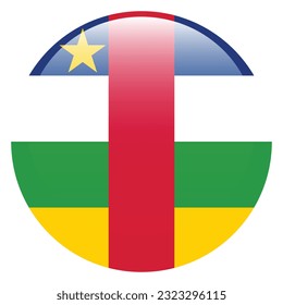 The flag of the Central African Republic. Flag icon. Standard color. Circle icon flag. 3d illustration. Computer illustration. Digital illustration. Vector illustration.