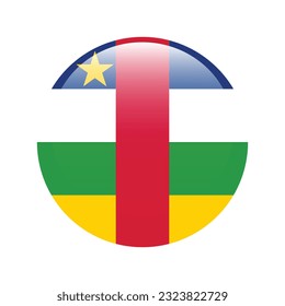 The flag of the Central African Republic. Flag icon. Standard color. Circle icon flag. 3d illustration. Computer illustration. Digital illustration. Vector illustration.