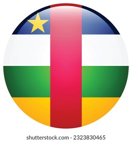 The flag of the Central African Republic. Flag icon. Standard color. Circle icon flag. 3d illustration. Computer illustration. Digital illustration. Vector illustration.