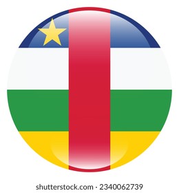 The flag of the Central African Republic. Flag icon. Standard color. Circle icon flag. 3d illustration. Computer illustration. Digital illustration. Vector illustration.