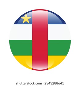 The flag of the Central African Republic. Flag icon. Standard color. Circle icon flag. 3d illustration. Computer illustration. Digital illustration. Vector illustration.