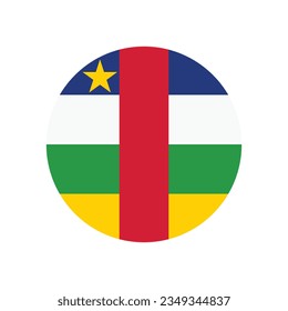 The flag of the Central African Republic. Flag icon. Standard color. Circle icon flag. Computer illustration. Digital illustration. Vector illustration.