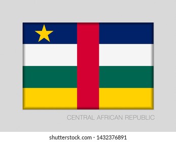 Flag of Central African Republic. National Ensign Aspect Ratio 2 to 3 on Gray Cardboard