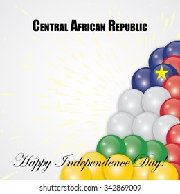 flag of Central African Republic on air balloons - vector graphic. happy independence day or national day celebrations illustration