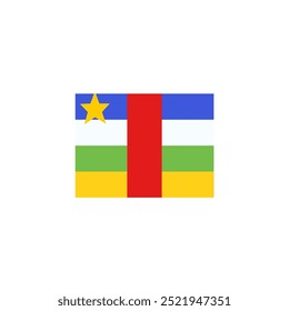 Flag of Central African Republic with Red Stripe. Vector icon design.