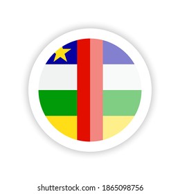 Flagge der Zentralafrikanischen Republik. Runde Ikone.